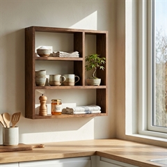 Sættekasse i egetræ med 5 rum - dansk design